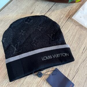 Black and Gray LV Beanie